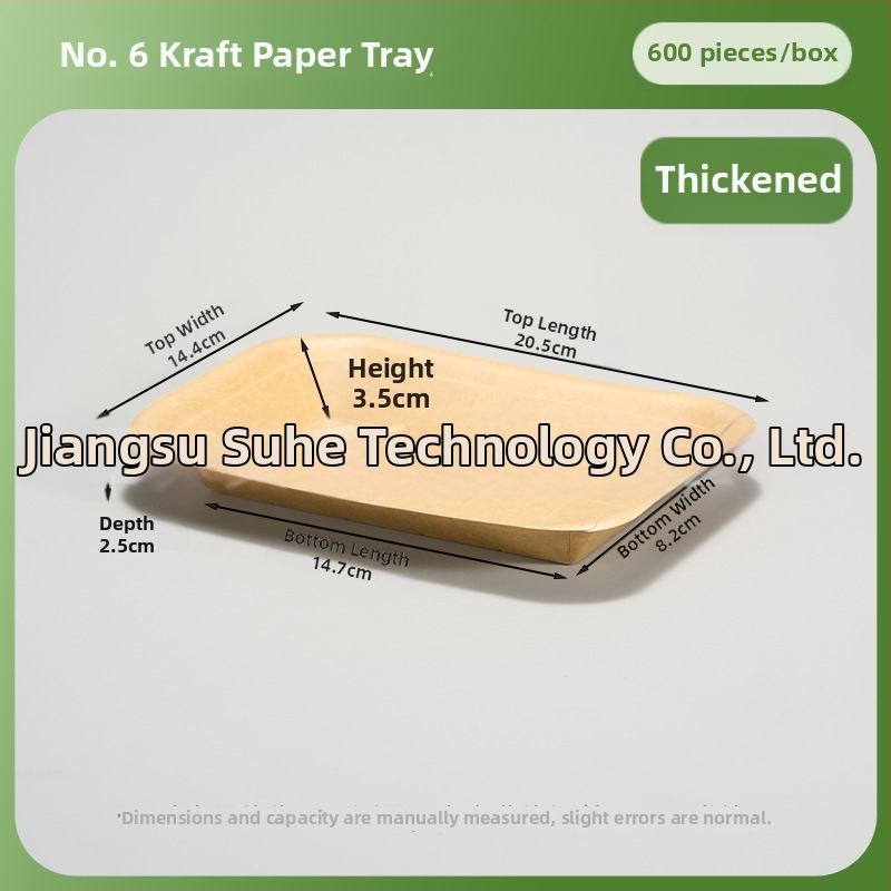 Jednorazová tácka z Kraft papiera – obdĺžniková, mikrovlnná kompatibilná, biologicky rozložiteľná