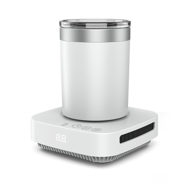 Intelligens poháralátét digitális kijelzővel és hőmérséklet-szabályozással, gyors hűtés és fűtés, ABS ház, 65 mm átmérő, érintéses vezérlés, automatikus kikapcsolás, kábeles tápellátás – Mengyixun