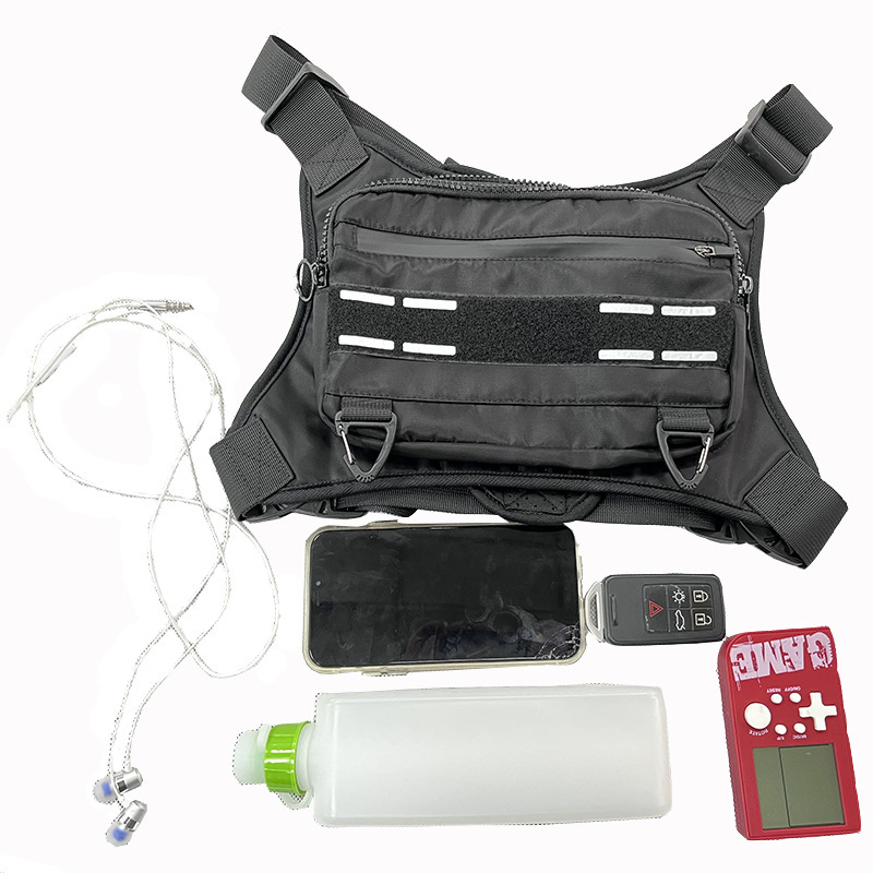 Modelul 2306: Geantă toracică pentru alergare – 2L, poliester, cu protecție împotriva ploilor, pentru ciclism