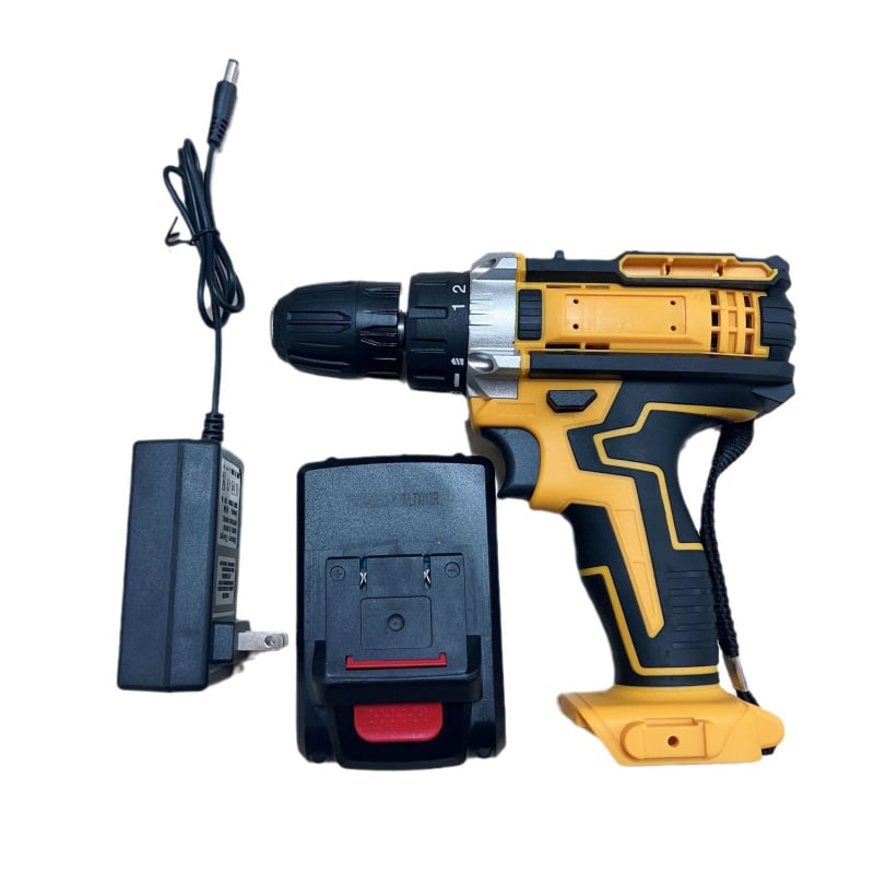 10 мм литиев безжичен пистолетен дрелка, мултискоростен, самозатягащ патронник, напред/назад, комплект: дрелка, ударна дрелка и винтоверт