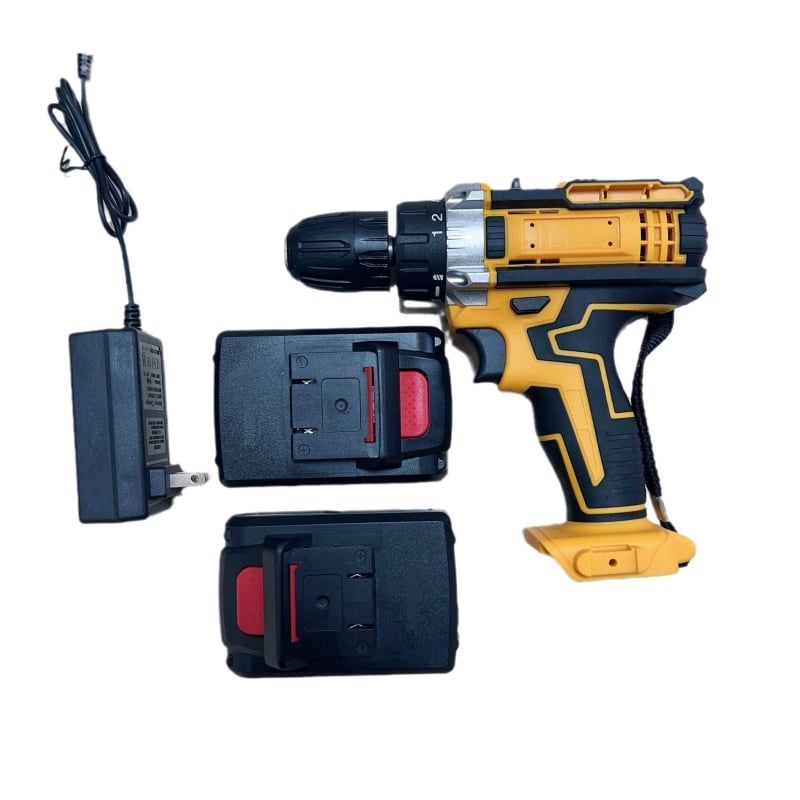10 мм литиев безжичен пистолетен дрелка, мултискоростен, самозатягащ патронник, напред/назад, комплект: дрелка, ударна дрелка и винтоверт