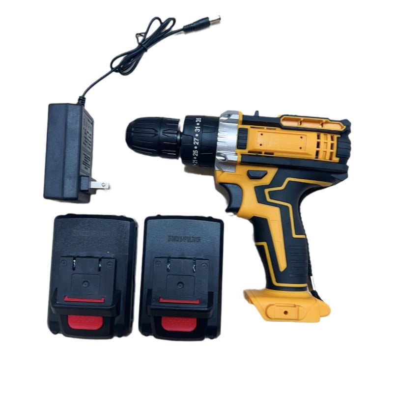 10 мм литиев безжичен пистолетен дрелка, мултискоростен, самозатягащ патронник, напред/назад, комплект: дрелка, ударна дрелка и винтоверт