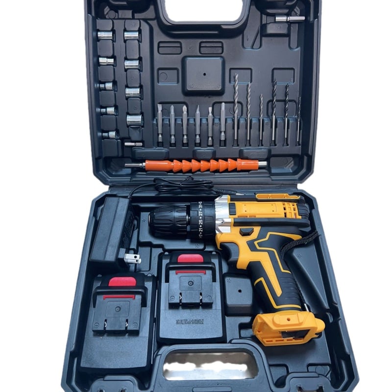 10 мм литиев безжичен пистолетен дрелка, мултискоростен, самозатягащ патронник, напред/назад, комплект: дрелка, ударна дрелка и винтоверт