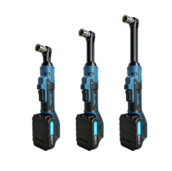 Elektromos racsnis csavarhúzó, 90°-os szög, 21V Li-ion akkumulátor, nyomaték 80 Nm, súly 0,9 kg