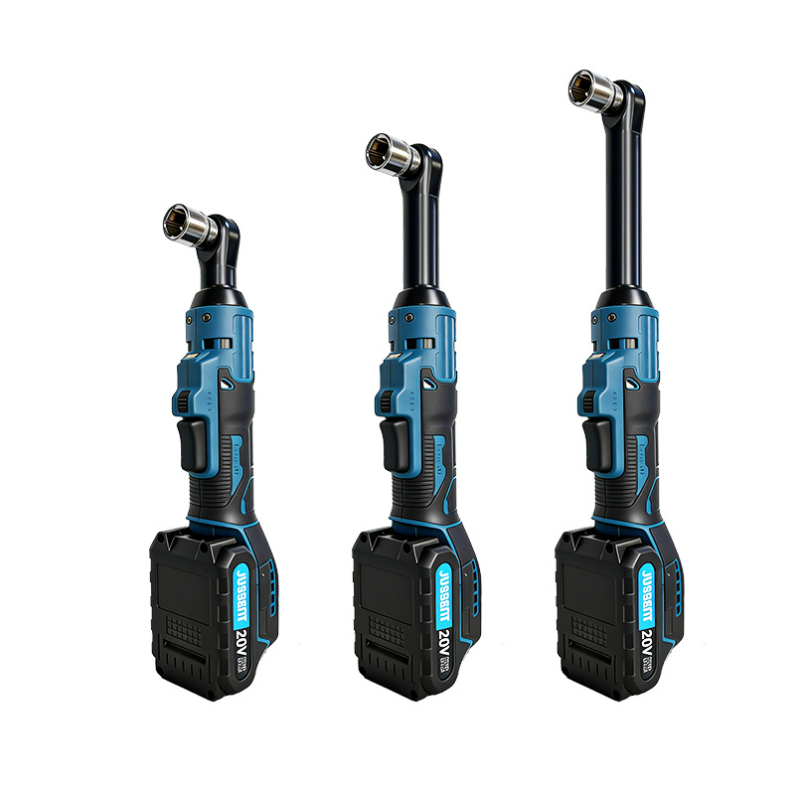 Elektromos racsnis csavarhúzó, 90°-os szög, 21V Li-ion akkumulátor, nyomaték 80 Nm, súly 0,9 kg