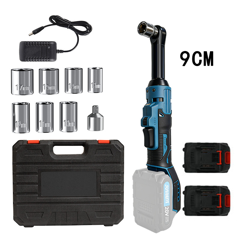 Elektromos racsnis csavarhúzó, 90°-os szög, 21V Li-ion akkumulátor, nyomaték 80 Nm, súly 0,9 kg