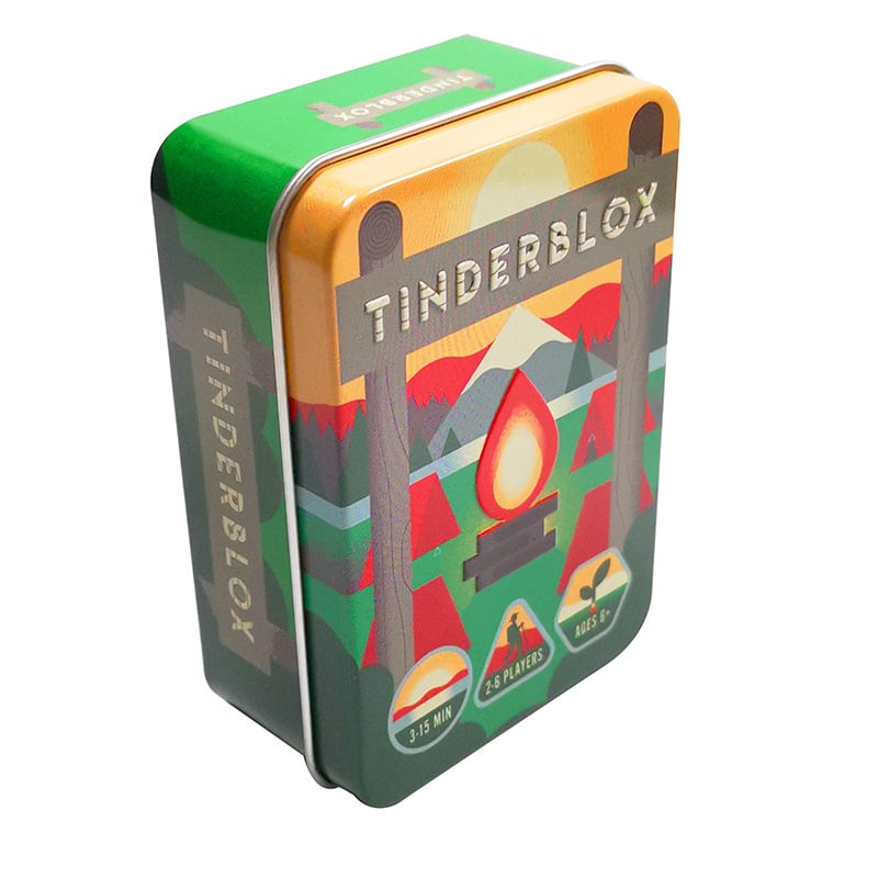 Cutie metalică personalizabilă pentru cărți de tarot, cu pandantiv mini desen animat — cutie pătrată de depozitare, imprimare CMYK, personalizabilă