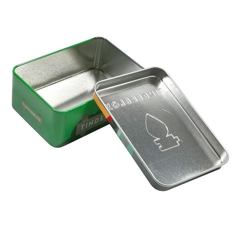 Cutie metalică personalizabilă pentru cărți de tarot, cu pandantiv mini desen animat — cutie pătrată de depozitare, imprimare CMYK, personalizabilă