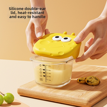 Le You Cutie de Hrănire pentru Bebeluși din Sticlă – Bol de Sticlă pentru Hrănire a Bebelușului, Poate Fi Gătit la Aburi cu Budincă de Ou, Păstrează Prospețimea, Poate Fi Înghețat