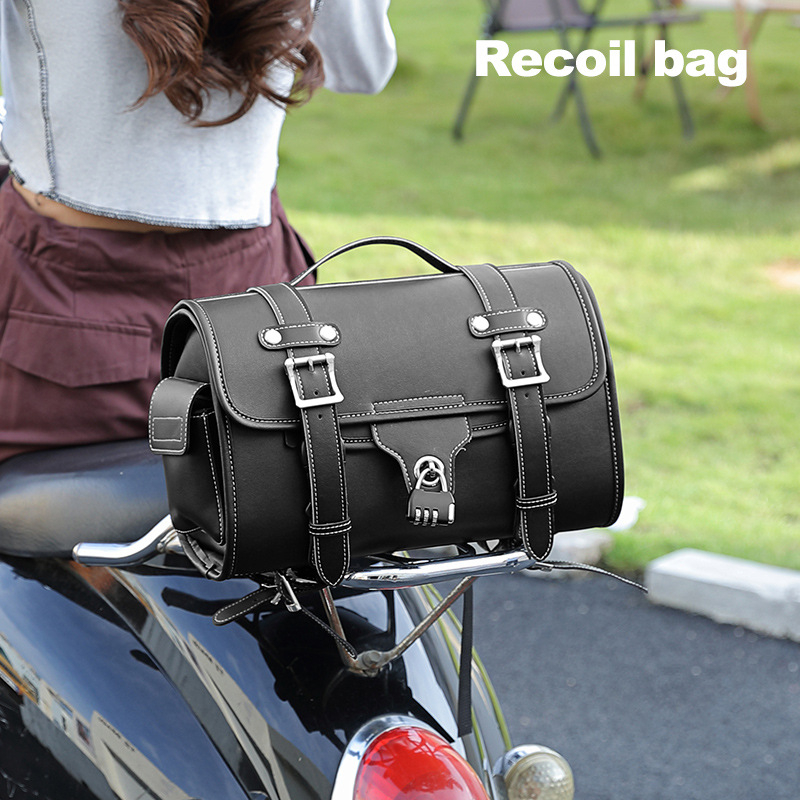 Задна чанта за електрически мотоциклет, PU кожа, капацитет 20 л, модел 821, марка He's