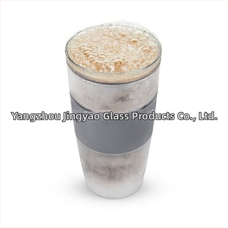 Dvojstenný pohár z borosilikátového skla – objem 470 ml, udržiava studené aj teplé, proti popáleninám, cylindrický tvar