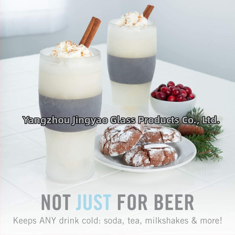 Dvojstenný pohár z borosilikátového skla – objem 470 ml, udržiava studené aj teplé, proti popáleninám, cylindrický tvar