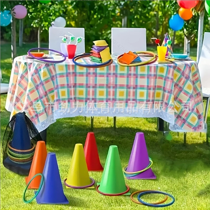 Trening set za nogomet: konusno-prstenasti set za bacanje, PE materijal, brend Strength