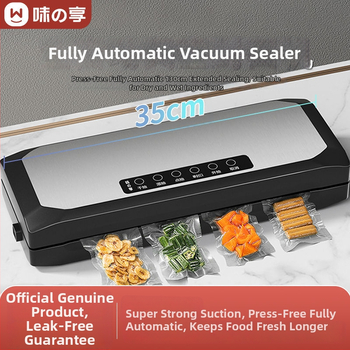 Plne automatický domáci vákuový baliaci stroj pre potraviny – ABS plášť, 150W, 220V, model SKJ, vákuová funkcia, napájanie zo zásuvky