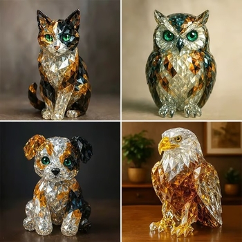 Фигурка от смола на кученце – модерен минималистичен настолен декор, код продукта 6.30.5, подходящ за подарък