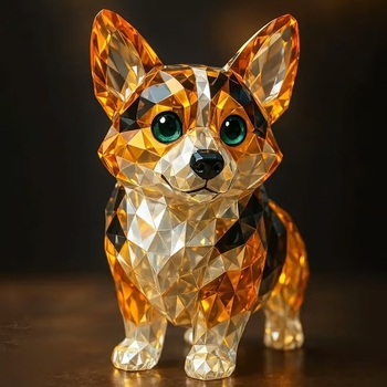 Фигурка от смола на кученце – модерен минималистичен настолен декор, код продукта 6.30.5, подходящ за подарък