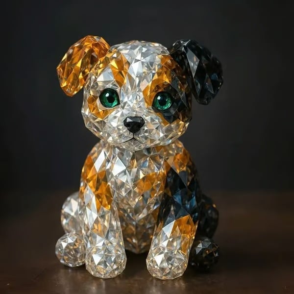 Фигурка от смола на кученце – модерен минималистичен настолен декор, код продукта 6.30.5, подходящ за подарък