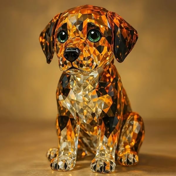 Фигурка от смола на кученце – модерен минималистичен настолен декор, код продукта 6.30.5, подходящ за подарък