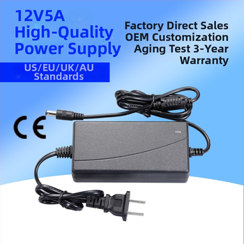 12V 5A tápegység, 60W kapcsoló táp LCD/LED kijelzőkhöz és pohár hőmérsékletszabályozó rendszerekhez