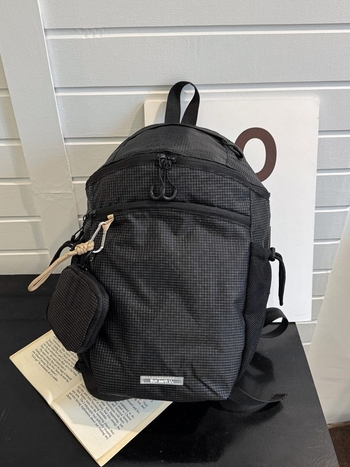 Mala meka konusna torba, korejskog stila, mrežasti uzorak, vodootporna, Oxford platno, kapacitet ispod 20 L, zakrivljeni naramenice, unisex ruksak