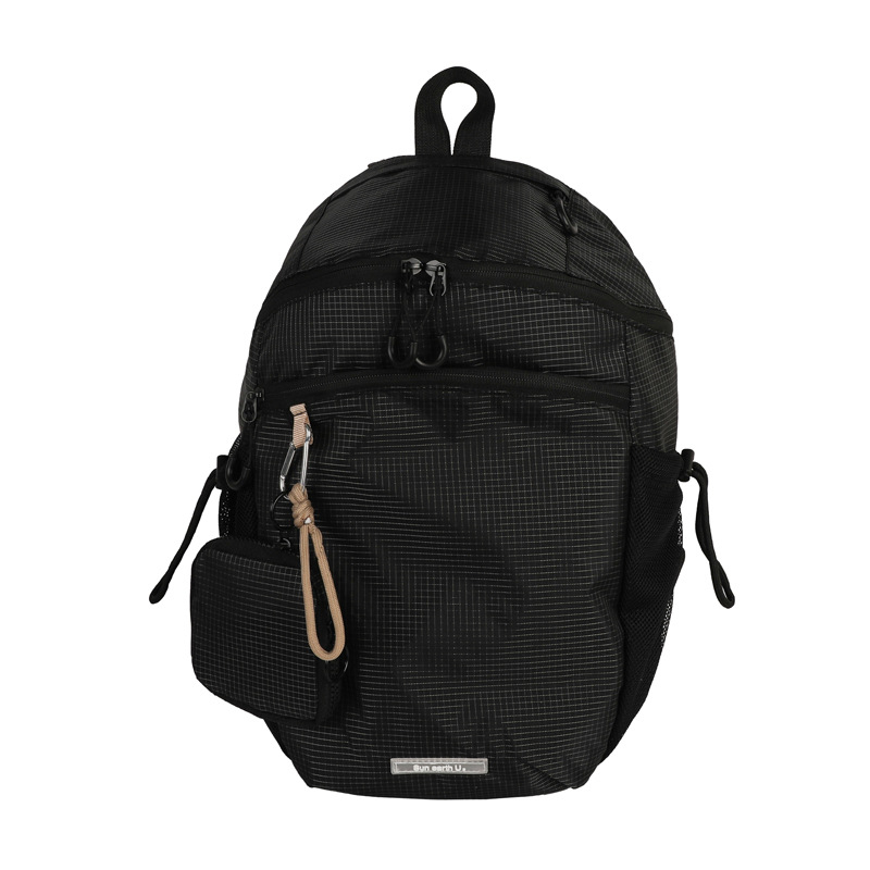 Mala meka konusna torba, korejskog stila, mrežasti uzorak, vodootporna, Oxford platno, kapacitet ispod 20 L, zakrivljeni naramenice, unisex ruksak