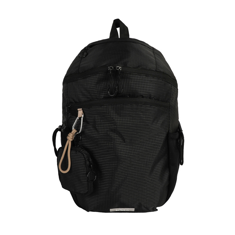 Mala meka konusna torba, korejskog stila, mrežasti uzorak, vodootporna, Oxford platno, kapacitet ispod 20 L, zakrivljeni naramenice, unisex ruksak