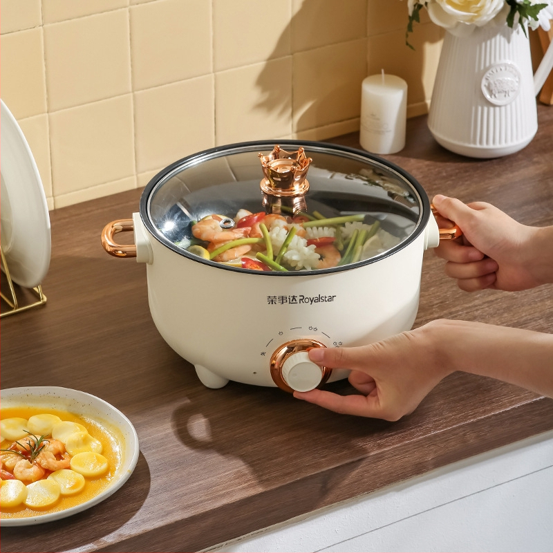 Royalstar електрическа готварска тенджера, капацитет 2.1–4 л, за 4–5 души, механично управление, бързо пара, съд от неръждаема стомана