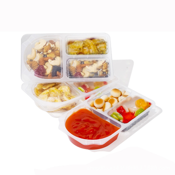 Kaiyue пластмасова кутия за сосове с три отделения, безопасна за микровълнова и за замразяване