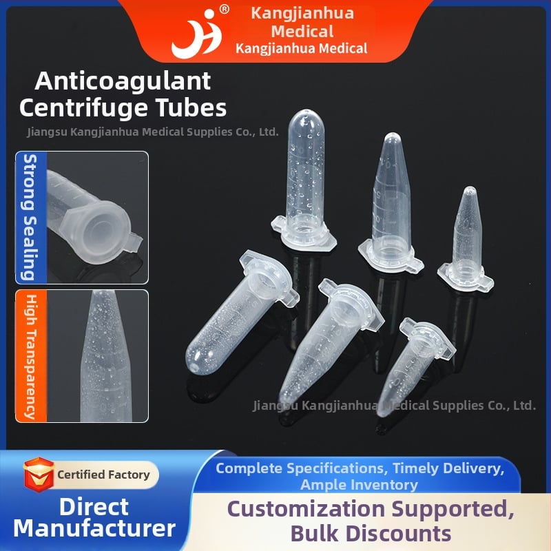 Tuburi centrifuge anticoagulante, de unică utilizare, cu fund ascuțit, criogenice, marcă Kang Jianhua