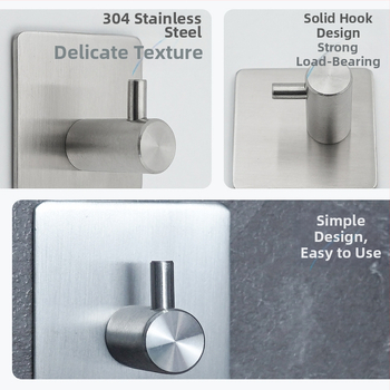 Стенно монтиран държач за кърпи от неръждаема стомана с единична кука – модерен аксесоар за баня, 15 кг максимално натоварване