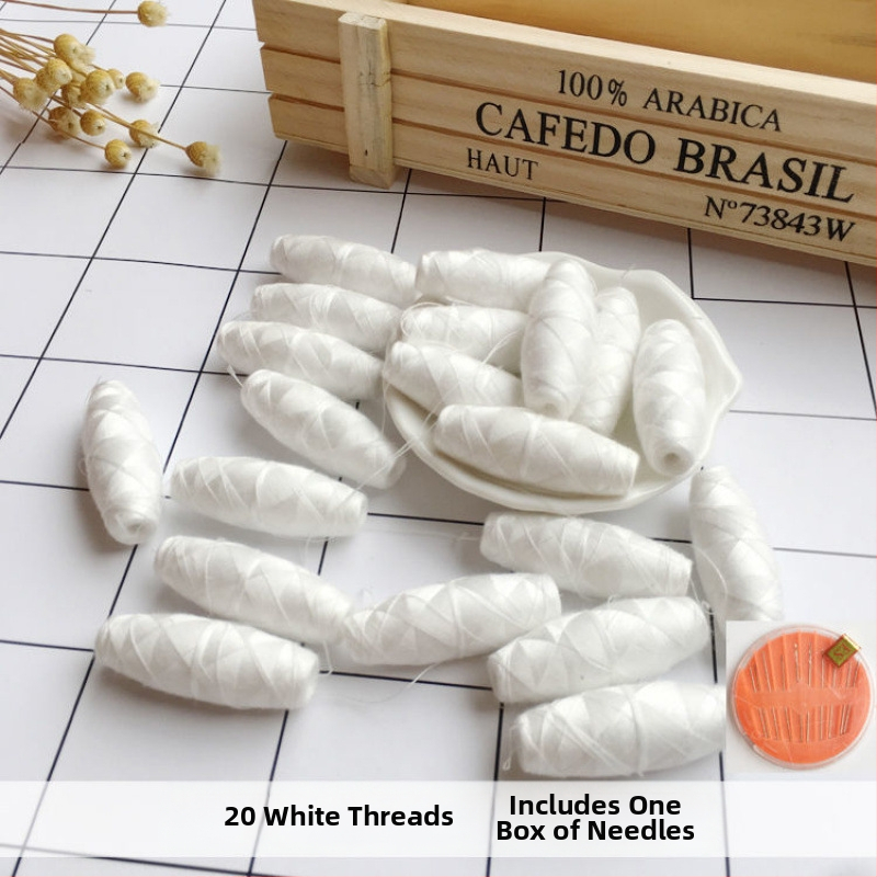 Šijacie niť na ručné šitie – mini domáce použitie, malá rolka, 200 kusov