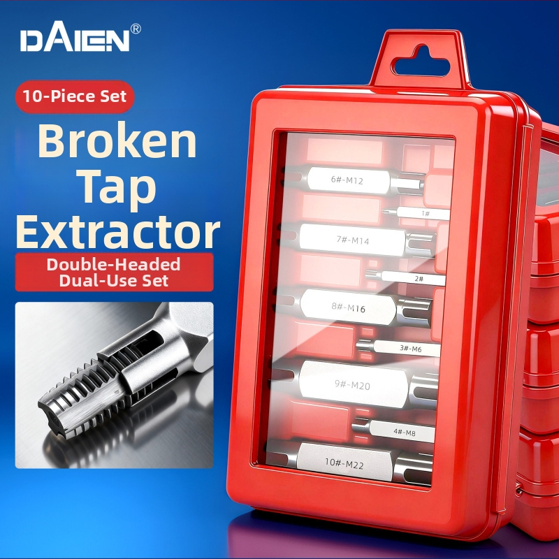 Sada vyťahovačov závitov, dvojstranná, ručný nástroj na odstránenie zlomených závitov – Dain Tool