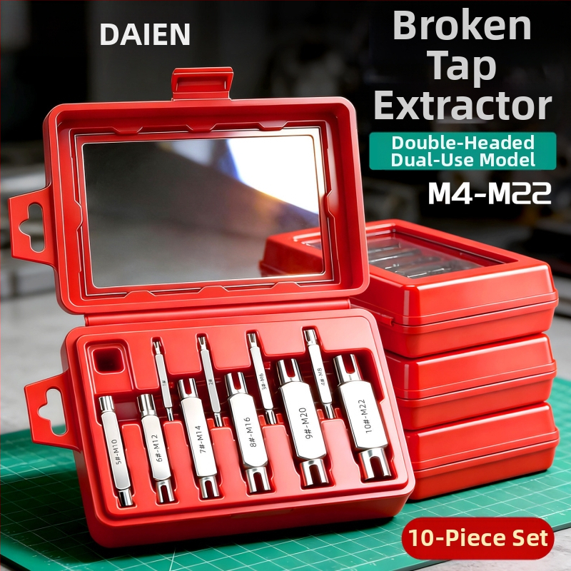 Sada vyťahovačov závitov, dvojstranná, ručný nástroj na odstránenie zlomených závitov – Dain Tool