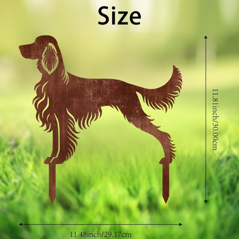 Ornament metal în formă de animal pentru grădină, cu țăruș de montaj în aer liber, artă din fier, fabricat mecanic