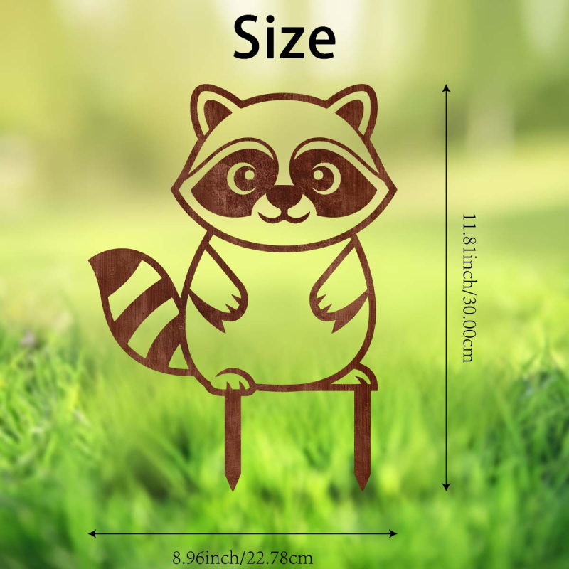 Ornament metal în formă de animal pentru grădină, cu țăruș de montaj în aer liber, artă din fier, fabricat mecanic