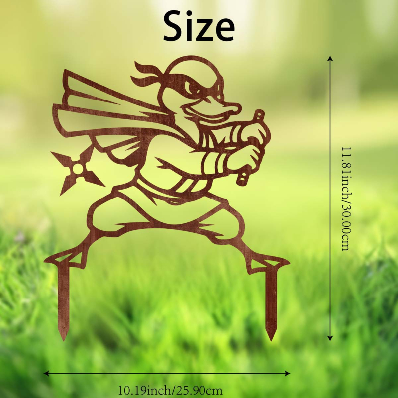 Ornament metal în formă de animal pentru grădină, cu țăruș de montaj în aer liber, artă din fier, fabricat mecanic