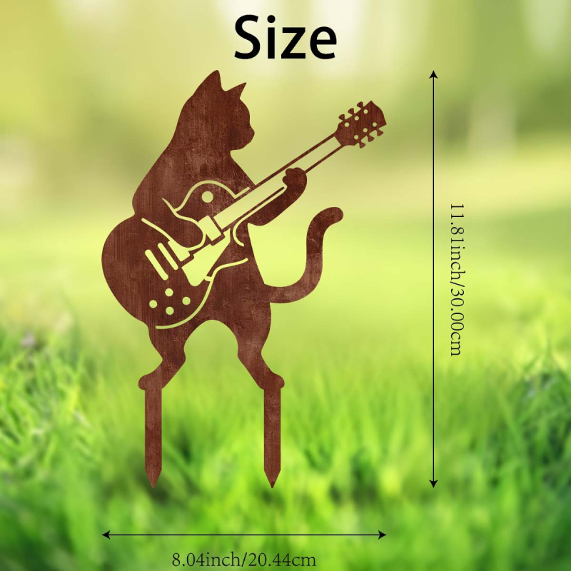 Ornament metal în formă de animal pentru grădină, cu țăruș de montaj în aer liber, artă din fier, fabricat mecanic