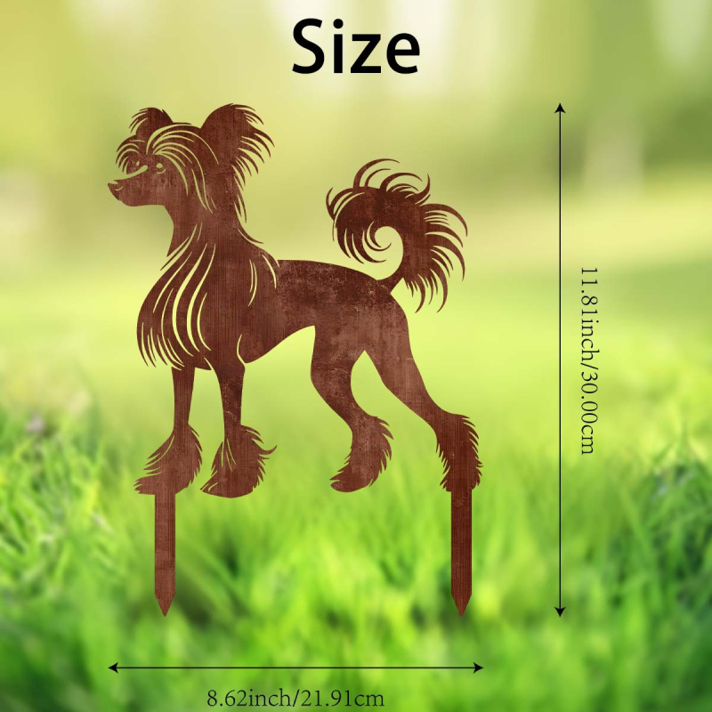 Ornament metal în formă de animal pentru grădină, cu țăruș de montaj în aer liber, artă din fier, fabricat mecanic