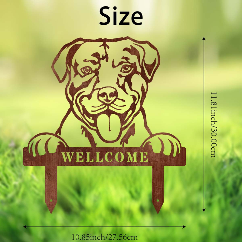 Ornament metal în formă de animal pentru grădină, cu țăruș de montaj în aer liber, artă din fier, fabricat mecanic