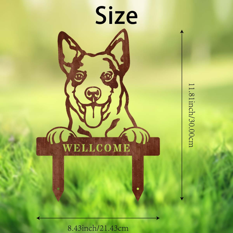 Ornament metal în formă de animal pentru grădină, cu țăruș de montaj în aer liber, artă din fier, fabricat mecanic