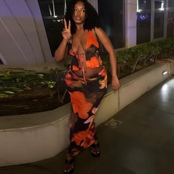 Dva dijela: top bez rukava i suknja s vezicama, 3D otisak, Milk Silk tkanina, poliester-elastin smjesa, proljeće 2024