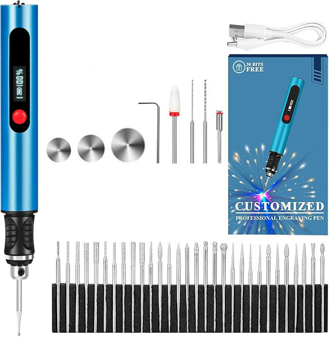 Újratölthető gravíró toll lítium akkumulátorral – körömdíszítésre és jádefaragásra, elektromos polírozó, DC 10-30V