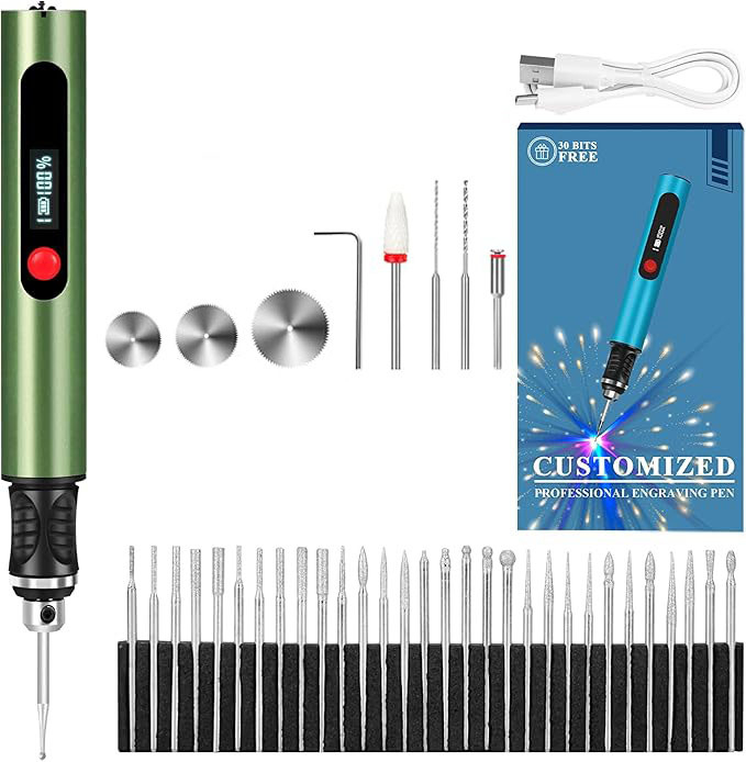 Újratölthető gravíró toll lítium akkumulátorral – körömdíszítésre és jádefaragásra, elektromos polírozó, DC 10-30V