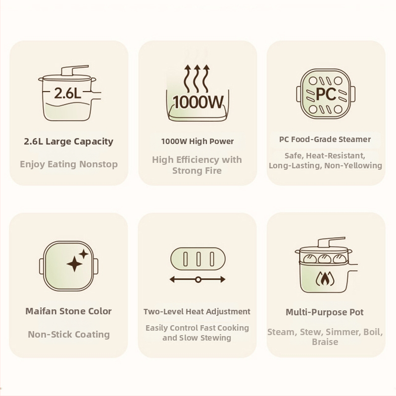 Supor H2020FK842A Elektrická hrniec na varenie, objem 2.1–4 L, dizajn s jedným celkom pre jednoduché čistenie, tlačidkové ovládanie