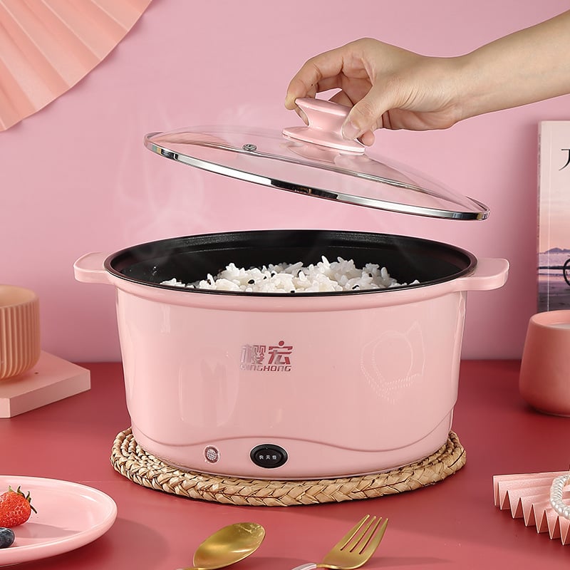 Многофункционален електрически котлон с две дръжки, незалепващо покритие и механично управление (2,1–4 л, за 4–5 души, 2 слоя)