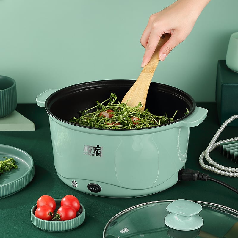Многофункционален електрически котлон с две дръжки, незалепващо покритие и механично управление (2,1–4 л, за 4–5 души, 2 слоя)