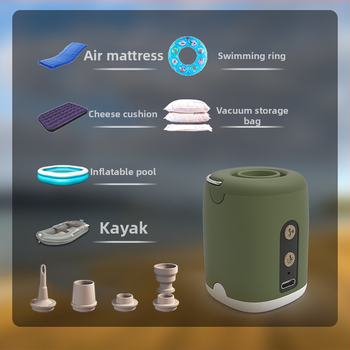 Портативна електрическа помпа за въздух с LED осветление и литиева батерия 1600 mAh, безжична, тегло 107 g, налягане 4,5 kPa
