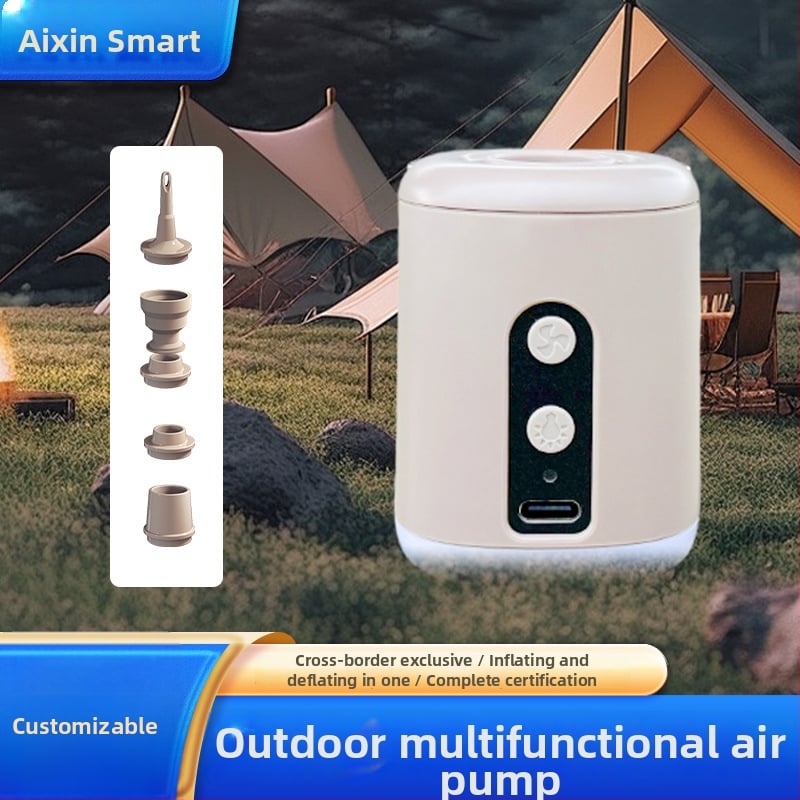 Портативна електрическа помпа за въздух с LED осветление и литиева батерия 1600 mAh, безжична, тегло 107 g, налягане 4,5 kPa