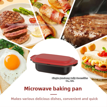 Viacfunkčný gril panvica na mikrovlnnú rúru, nepriľnavý materiál z hliníkovej zliatiny so silikónom, kórejský štýl, hliníkové veko