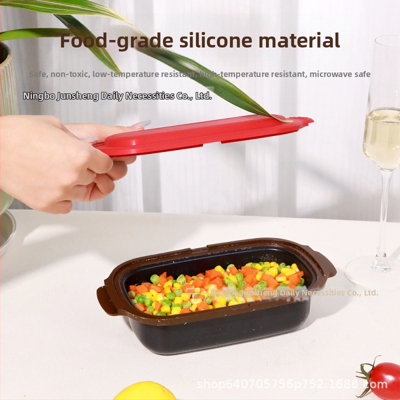 Viacfunkčný gril panvica na mikrovlnnú rúru, nepriľnavý materiál z hliníkovej zliatiny so silikónom, kórejský štýl, hliníkové veko